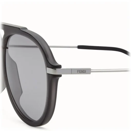 Fendi Sunglasses & Eyewear-- Fantastic - Satin Black Aviator Oversize Sunglasses - Sunglasses - Eyewear - Avvenice