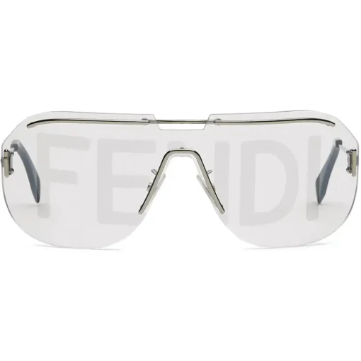 Fendi Sunglasses & Eyewear-- Code - Shield Sunglasses - Silver - Sunglasses - Eyewear - Avvenice