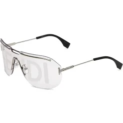 Fendi Sunglasses & Eyewear-- Code - Shield Sunglasses - Silver - Sunglasses - Eyewear - Avvenice