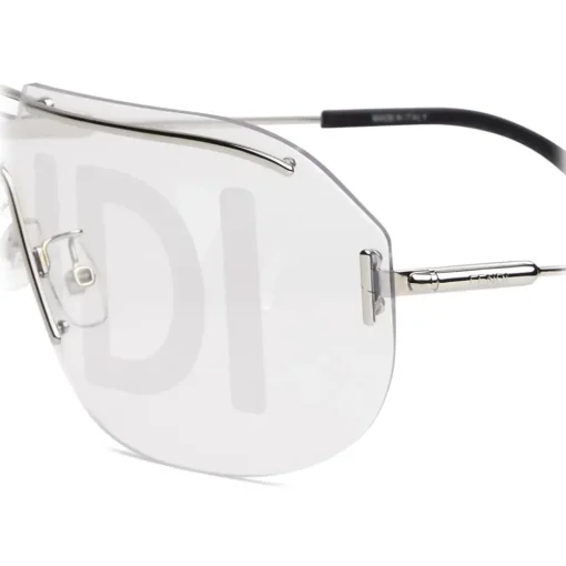 Fendi Sunglasses & Eyewear-- Code - Shield Sunglasses - Silver - Sunglasses - Eyewear - Avvenice