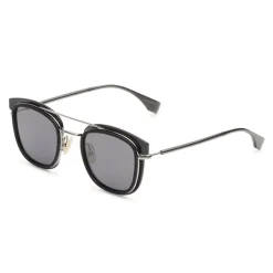 Fendi Sunglasses & Eyewear-- Glass - Square Sunglasses - Grey Dark Ruthenium - Sunglasses - Eyewear - Avvenice