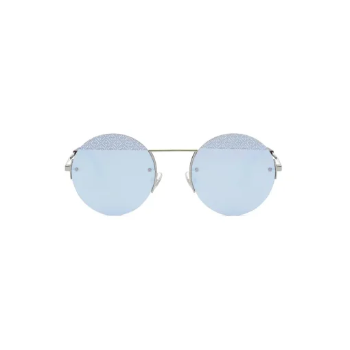Fendi Sunglasses & Eyewear-- FF - Round Sunglasses - Ruthenium Light Blue - Sunglasses - Eyewear - Avvenice