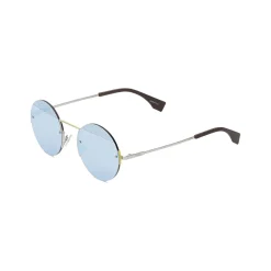 Fendi Sunglasses & Eyewear-- FF - Round Sunglasses - Ruthenium Light Blue - Sunglasses - Eyewear - Avvenice