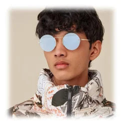 Fendi Sunglasses & Eyewear-- FF - Round Sunglasses - Ruthenium Light Blue - Sunglasses - Eyewear - Avvenice