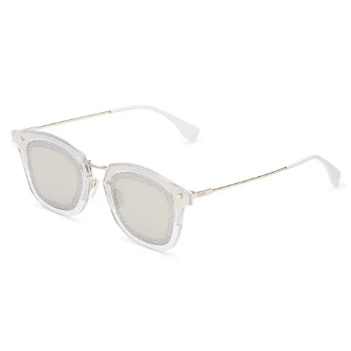 Fendi Sunglasses & Eyewear-- FF- Square Sunglasses - Transparent Gold - Sunglasses - Eyewear - Avvenice