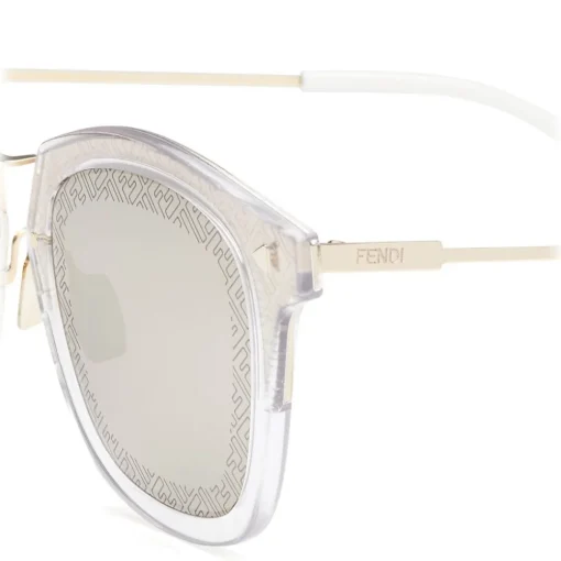 Fendi Sunglasses & Eyewear-- FF- Square Sunglasses - Transparent Gold - Sunglasses - Eyewear - Avvenice