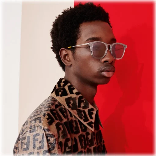 Fendi Sunglasses & Eyewear-- FF- Square Sunglasses - Transparent Gold - Sunglasses - Eyewear - Avvenice