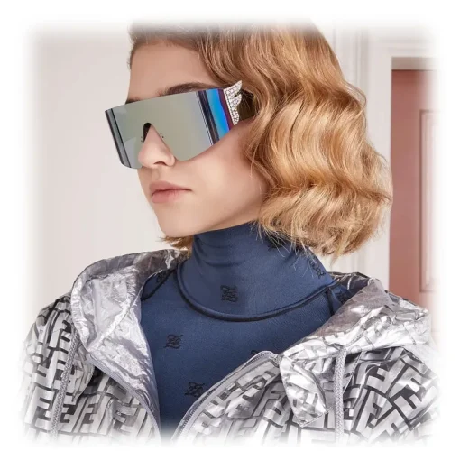 Fendi Sunglasses & Eyewear-- Ffreedom - Mask Sunglasses - Gray - Sunglasses - Eyewear - Avvenice
