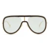 Fendi Sunglasses & Eyewear-- Futuristic - Mask Sunglasses - Gold Black - Sunglasses - Eyewear - Avvenice