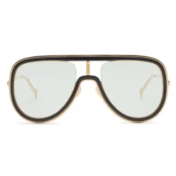 Fendi Sunglasses & Eyewear-- Futuristic - Mask Sunglasses - Gold Black - Sunglasses - Eyewear - Avvenice