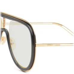 Fendi Sunglasses & Eyewear-- Futuristic - Mask Sunglasses - Gold Black - Sunglasses - Eyewear - Avvenice