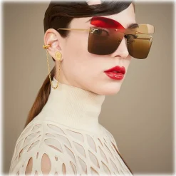Fendi Sunglasses & Eyewear-- Karligraphy - Butterfly Sunglasses - Gold Red Rose - Sunglasses - Eyewear - Avvenice