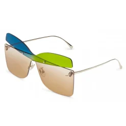 Fendi Sunglasses & Eyewear-- Karligraphy - Butterfly Sunglasses - Gold Blue Green - Sunglasses - Eyewear - Avvenice