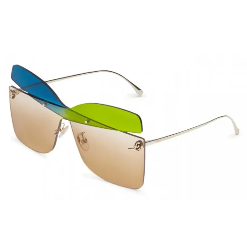 Fendi Sunglasses & Eyewear-- Karligraphy - Butterfly Sunglasses - Gold Blue Green - Sunglasses - Eyewear - Avvenice