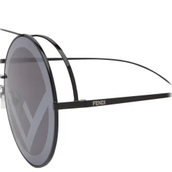 Fendi Sunglasses & Eyewear-- Run Away - Black Oversize Sunglasses - Fashion Week 17 - Sunglasses - Eyewear - Avvenice