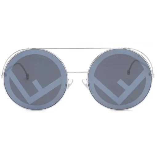 Fendi Sunglasses & Eyewear-- Run Away - Oversize Round Sunglasses - Gray - Sunglasses - Eyewear - Avvenice