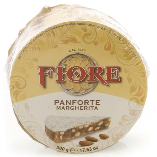 Fiore - Panforte di Siena 1827 Sweets-Fiore - Panforte of Siena since 1827 - Traditional Panforte Margherita - Panforte - Gigantino Cellophane Box - 500 g - Avvenice