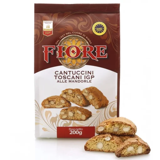 Fiore - Panforte di Siena 1827 Sweets-Fiore - Panforte of Siena since 1827 - Cantuccini Toscani I.G.P. with Almonds - Pastry - Box - 200 g - Avvenice