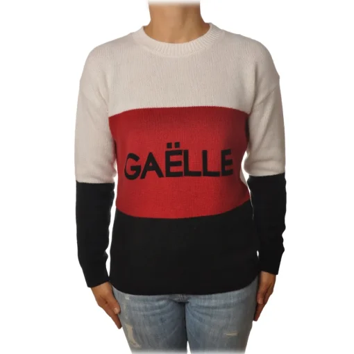 Ga\u00eblle Paris Knitwears-Gaëlle Paris - Long Sleeve Crewneck Pullover - Black - Sweater - Made in Italy - Luxury Exclusive Collection - Avvenice