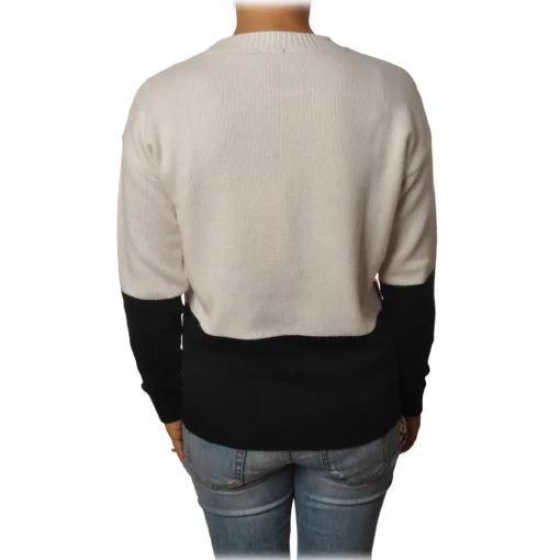 Ga\u00eblle Paris Knitwears-Gaëlle Paris - Long Sleeve Crewneck Pullover - Black - Sweater - Made in Italy - Luxury Exclusive Collection - Avvenice