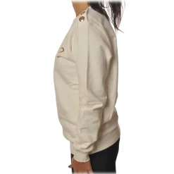 Ga\u00eblle Paris Sweatshirts-Gaëlle Paris - Long Sleeve Crew-Neck Sweatshirt - White - Sweatshirt - Made in Italy - Luxury Exclusive Collection - Avvenice