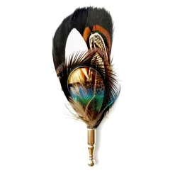Genius Bowtie Ties & Bow Ties-- Dali - Black - Real Feathers Pin - Luxury High Quality Pin - Avvenice