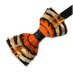 Genius Bowtie Ties & Bow Ties-- Van Gogh - Black - Suede Leather Bow Tie with Feathers - Luxury High Quality Bow Tie - Avvenice