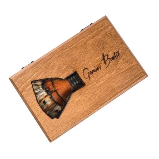Genius Bowtie Ties & Bow Ties-- Van Gogh - Black - Suede Leather Bow Tie with Feathers - Luxury High Quality Bow Tie - Avvenice