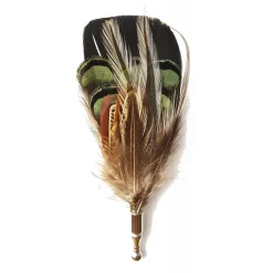 Genius Bowtie Ties & Bow Ties-- Vivaldi - Gold Green - Real Feathers Pin - Luxury High Quality Pin - Avvenice
