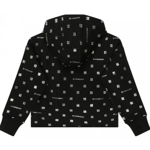 Givenchy Sweatshirts-- Black Cotton Monogram Print Hoodie - Exclusive Luxury Collection - Avvenice