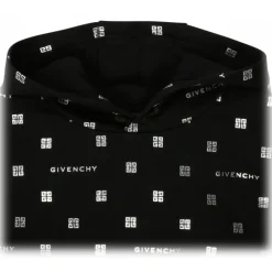 Givenchy Sweatshirts-- Black Cotton Monogram Print Hoodie - Exclusive Luxury Collection - Avvenice