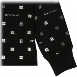 Givenchy Sweatshirts-- Black Cotton Monogram Print Hoodie - Exclusive Luxury Collection - Avvenice