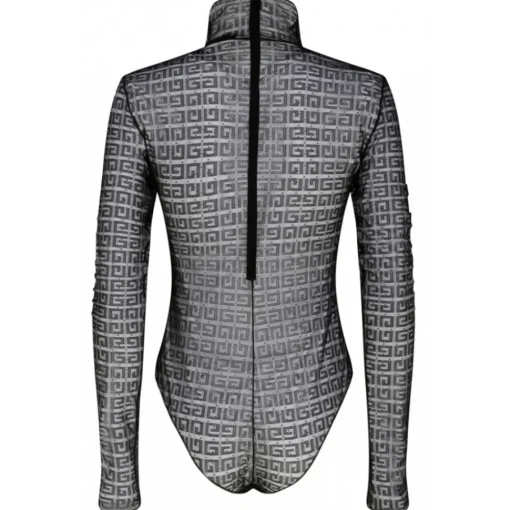 Givenchy Tops-- Black 4G Motif Transparent Lace Bodysuit - Exclusive Luxury Collection - Avvenice
