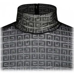 Givenchy Tops-- Black 4G Motif Transparent Lace Bodysuit - Exclusive Luxury Collection - Avvenice