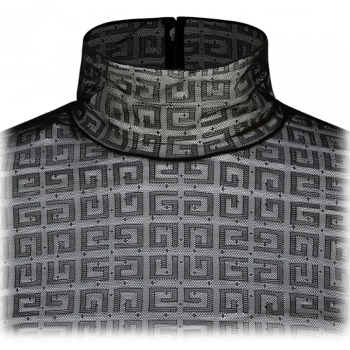 Givenchy Tops-- Black 4G Motif Transparent Lace Bodysuit - Exclusive Luxury Collection - Avvenice