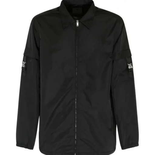 Givenchy Jackets-- Black Nylon Logo Clip Jacket - Exclusive Luxury Collection - Avvenice