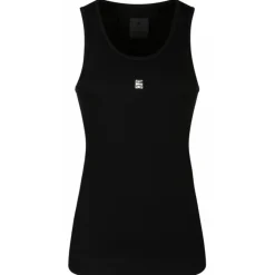 Givenchy Tops-- Black Ribbed Cotton Blend Tank Top - Exclusive Luxury Collection - Avvenice