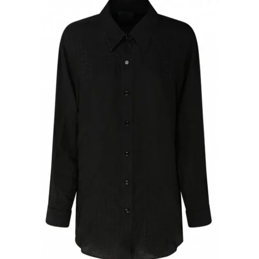 Givenchy Shirts-- Black Silk Jacquard Shirt - Exclusive Luxury Collection - Avvenice