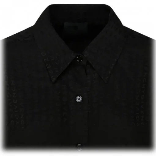 Givenchy Shirts-- Black Silk Jacquard Shirt - Exclusive Luxury Collection - Avvenice