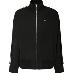 Givenchy Jackets-- Black Technical Jersey Track Jacket - Exclusive Luxury Collection - Avvenice