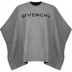 Givenchy Knitwears-- Grey Intarsia Knit Poncho - Exclusive Luxury Collection - Avvenice