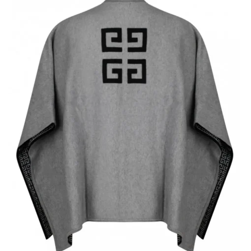 Givenchy Knitwears-- Grey Intarsia Knit Poncho - Exclusive Luxury Collection - Avvenice