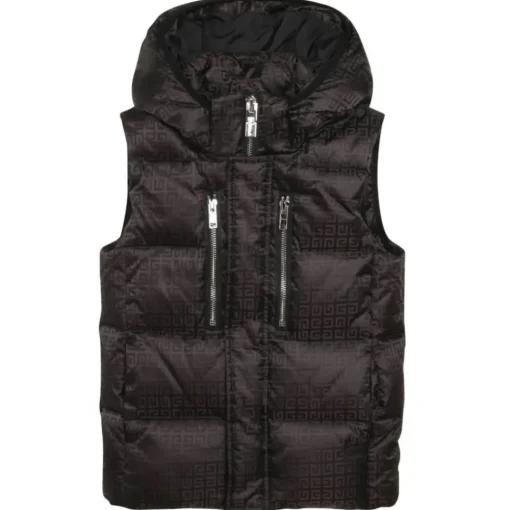 Givenchy Jackets-- Kids Puffer Sleeveless Jacket in Black - Exclusive Luxury Collection - Avvenice
