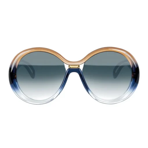 Givenchy Eyewear Sunglasses & Eyewear-Givenchy - Sunglasses Round Oversize Silhouette in Optyl - Blue Brown - Sunglasses - - Avvenice