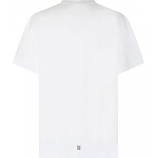 Givenchy T-shirt-- White Cotton Rhinestones Logo Print T-Shirt - Exclusive Luxury Collection - Avvenice