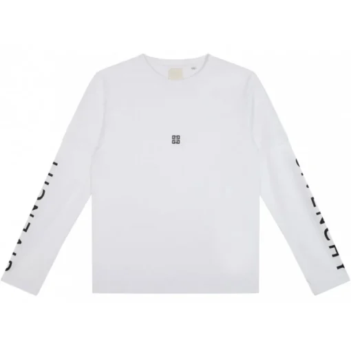Givenchy T-shirt-- White Long-Sleeved Logo T-Shirt - Exclusive Luxury Collection - Avvenice