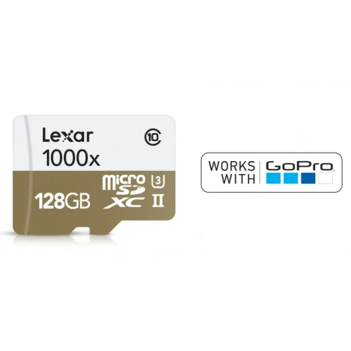 GoPro Photo & Video-- Lexar Professional 1000x microSDXC 128 GB UHS-II/U3 - 150MB/s - W/USB 3.0 Reader Flash Memory Card - Accessories - Avvenice