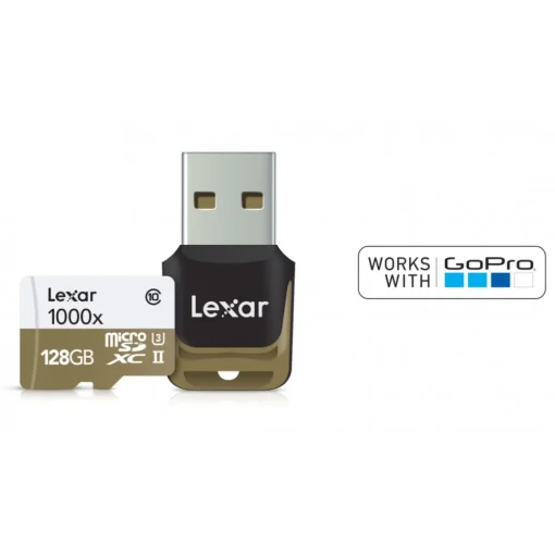 GoPro Photo & Video-- Lexar Professional 1000x microSDXC 128 GB UHS-II/U3 - 150MB/s - W/USB 3.0 Reader Flash Memory Card - Accessories - Avvenice