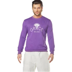Grace - Grazia Di Miceli Sweatshirts-- Men's Grace Crew Neck Sweatshirt - Luxury Collection - Made in Italy - High Quality - Avvenice