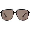 Gucci Eyewear Sunglasses & Eyewear-Gucci - Acetate Aviator Sunglasses - Black Acetate Brown Lenses - - Avvenice